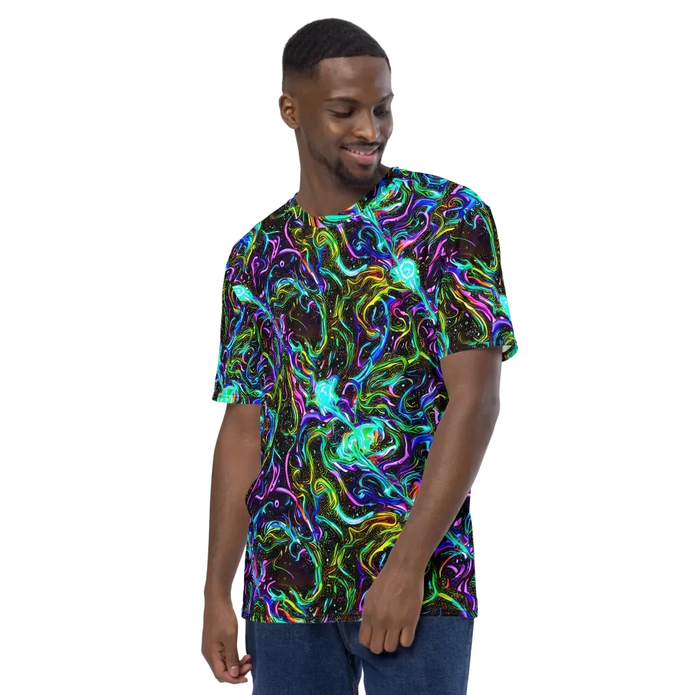 Aurora Static on Men's Crew Neck T-Shirt — Left
