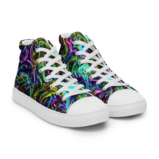 Aurora Static on a Men's High Top Canvas Shoes