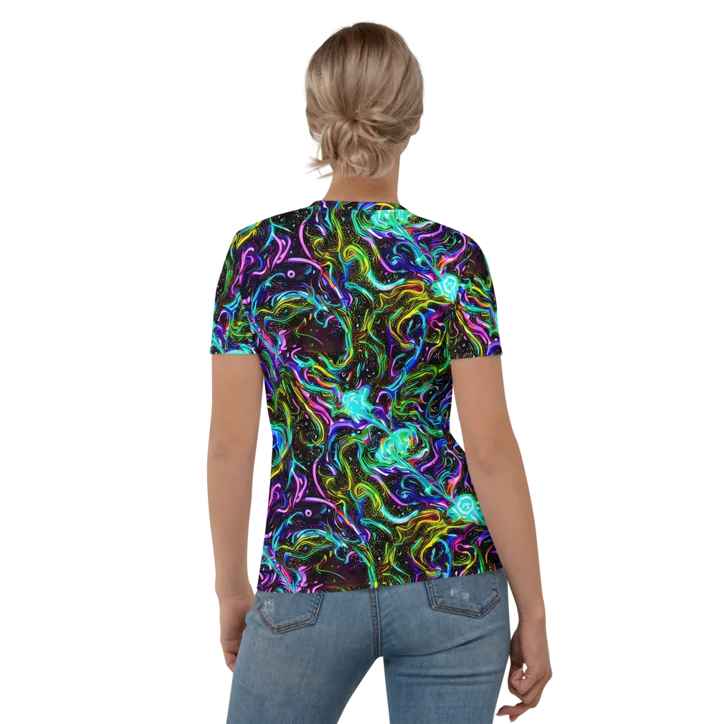 Aurora Static on Women's Crew Neck T-Shirt — Back