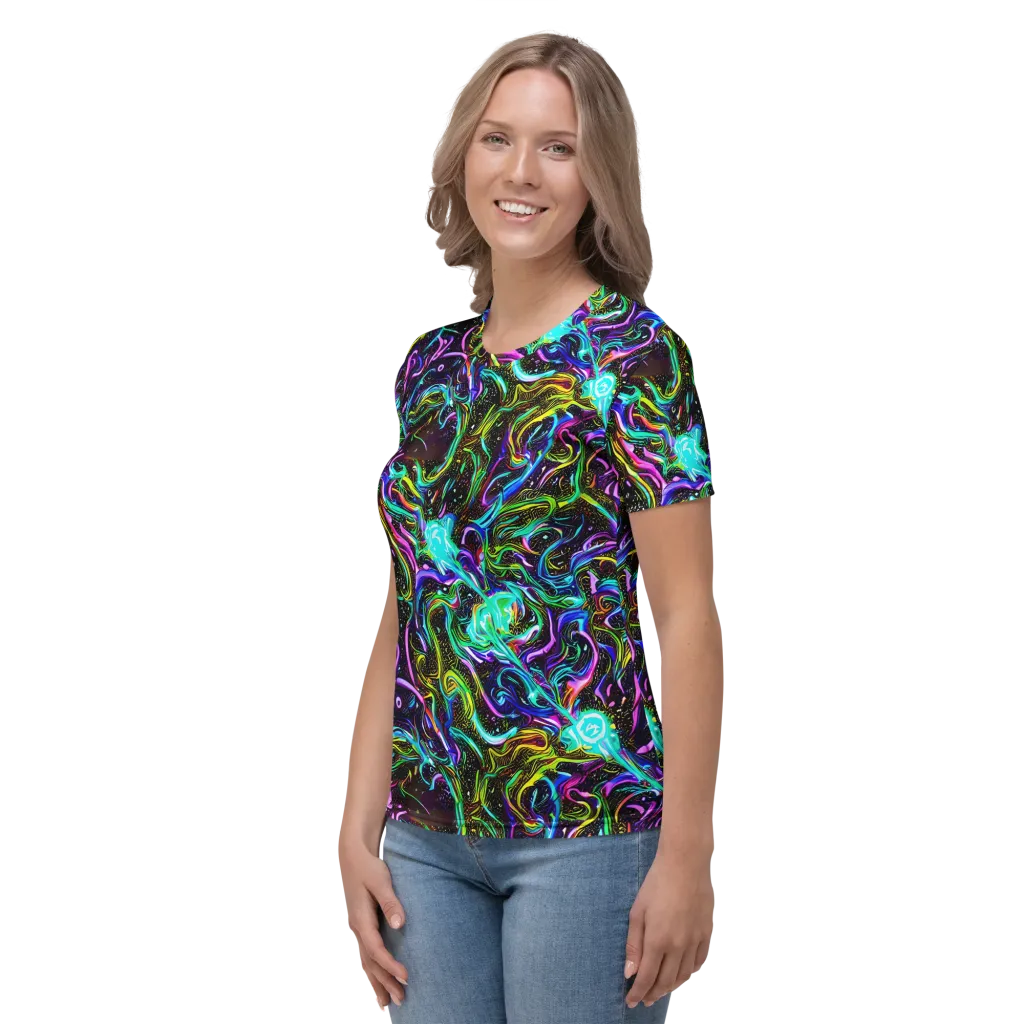 Aurora Static on Women's Crew Neck T-Shirt — Left