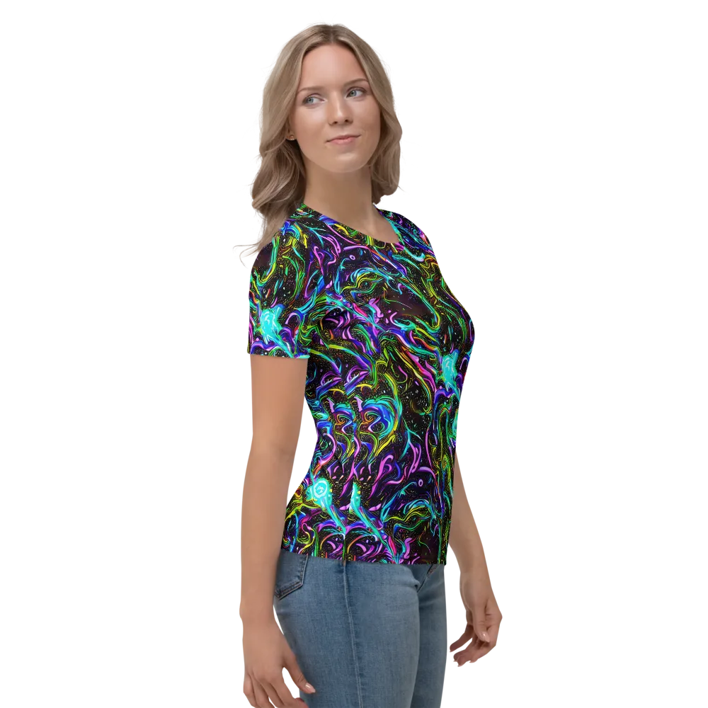 Aurora Static on Women's Crew Neck T-Shirt — Right
