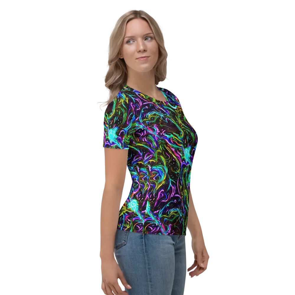 Aurora Static on Women's Crew Neck T-Shirt — Right