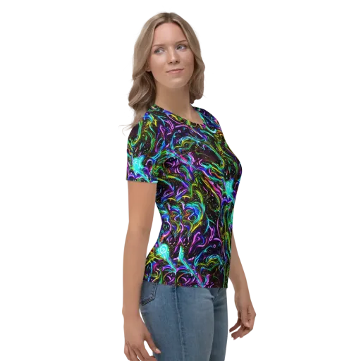 Aurora Static on a Women's Crew Neck T-Shirt