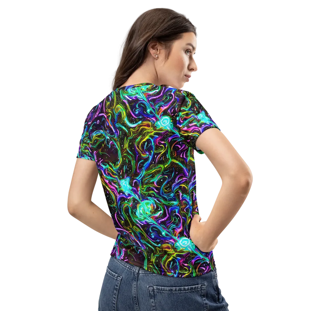 Aurora Static on Women's Crew Neck T-Shirt — Back