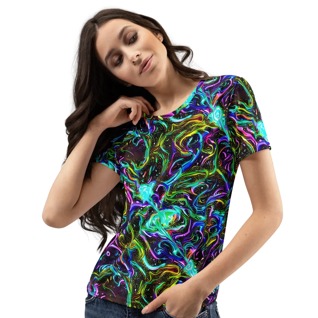 Aurora Static on Women's Crew Neck T-Shirt — Left Front