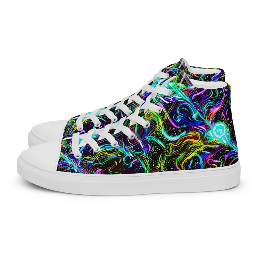 Aurora Static on Women's High Top Canvas Shoes — Left