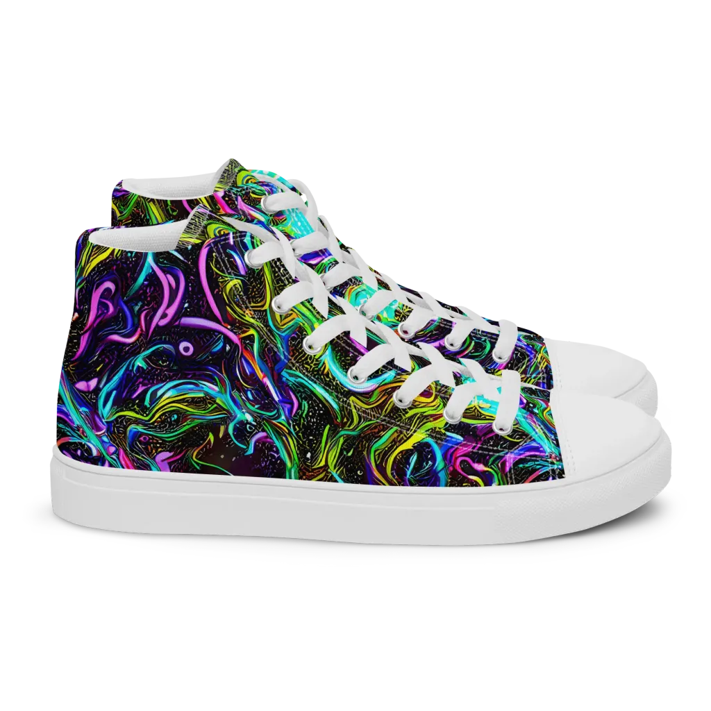 Aurora Static on Women's High Top Canvas Shoes — Right