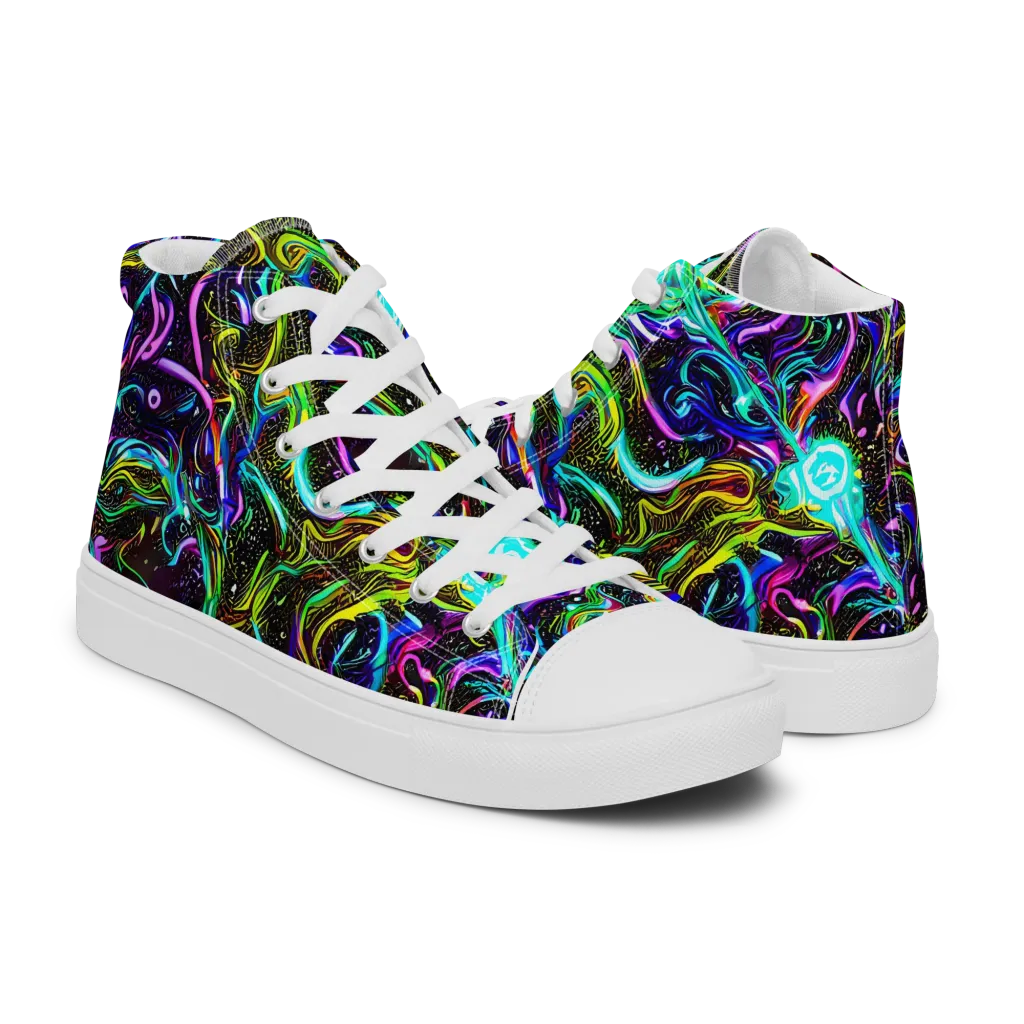Aurora Static on Women's High Top Canvas Shoes — Right