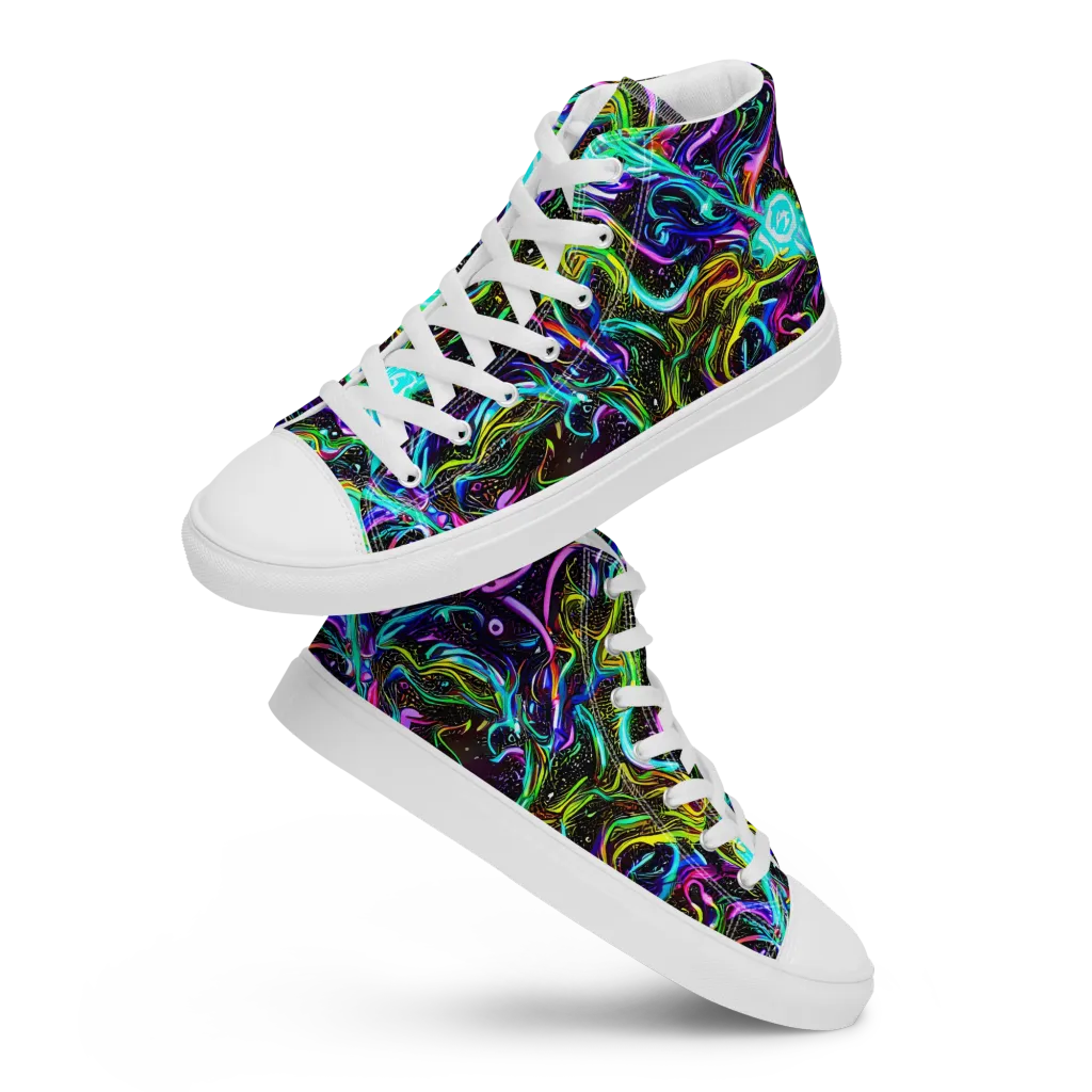 Aurora Static on Women's High Top Canvas Shoes — Front