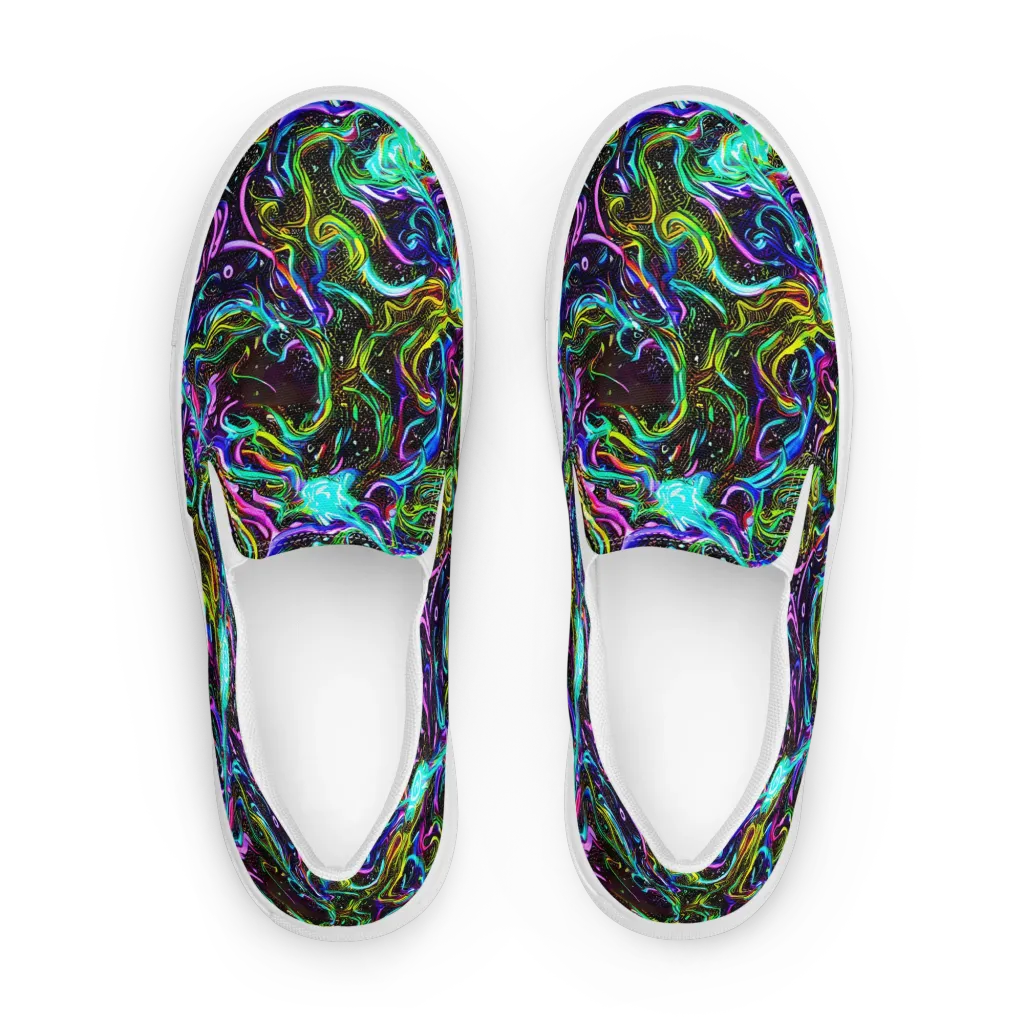 Aurora Static on Men's Slip-On Canvas Shoes — Front