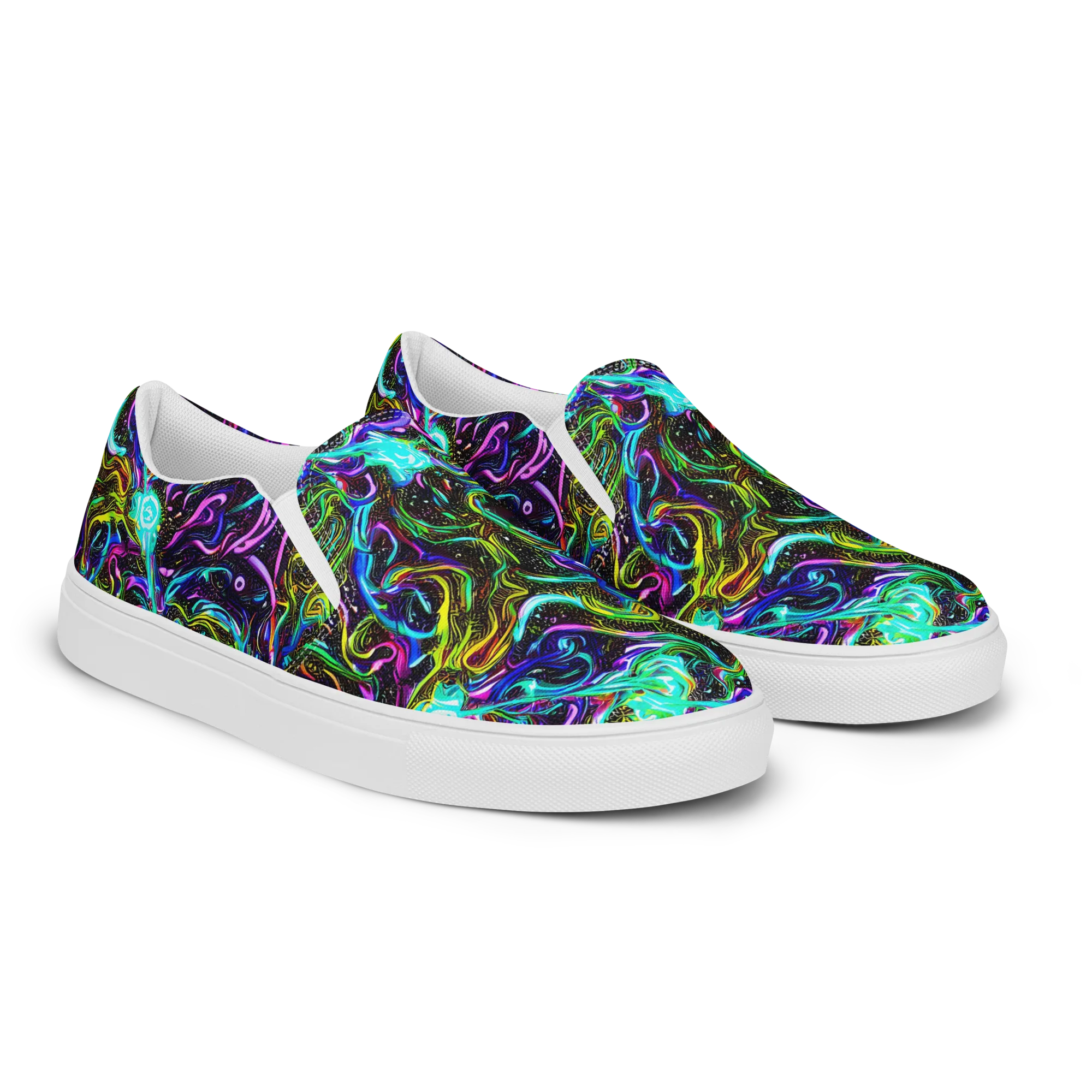Aurora Static on Men's Slip-On Canvas Shoes — Right Front