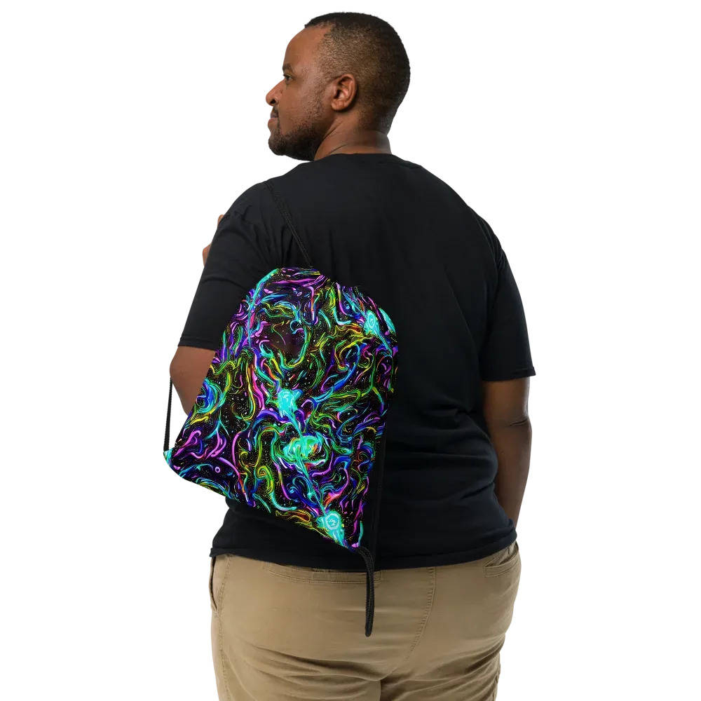 Aurora Static on Drawstring Bag — Front