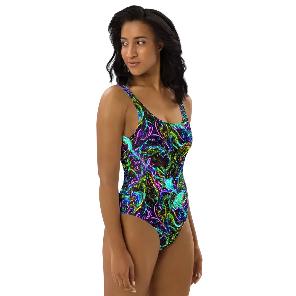 Aurora Static on One-Piece Swimsuit — Right