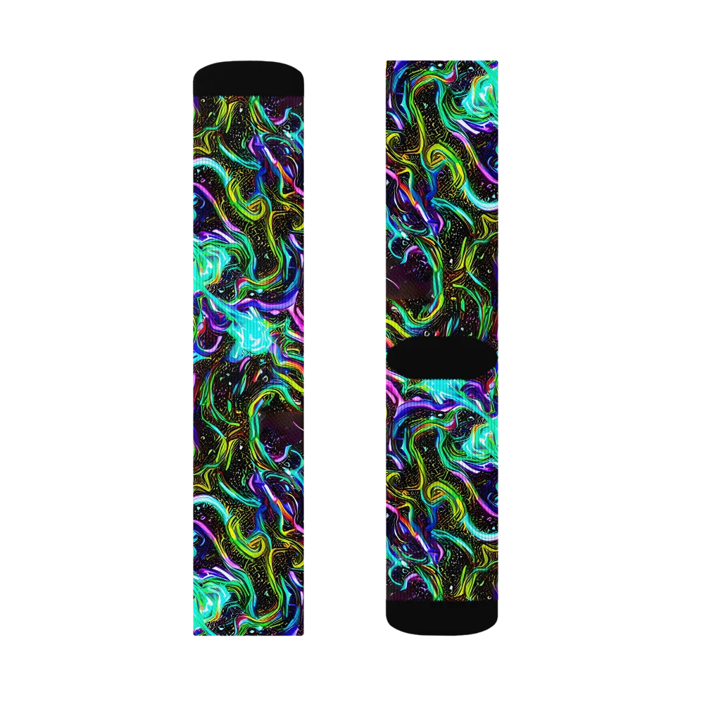 Aurora Static on Socks — Left Sock