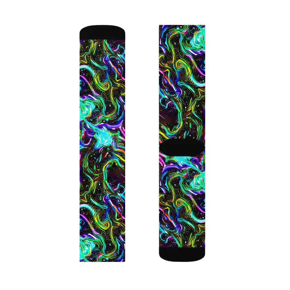 Aurora Static on Socks — Right Sock