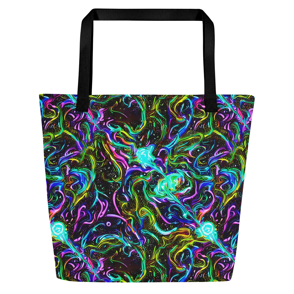 Aurora Static on Large Tote Bag W/ Pocket — Front