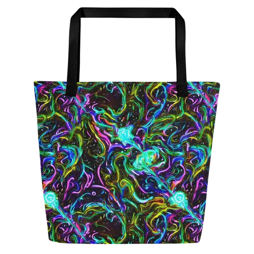 Aurora Static on a Large Tote Bag W/ Pocket