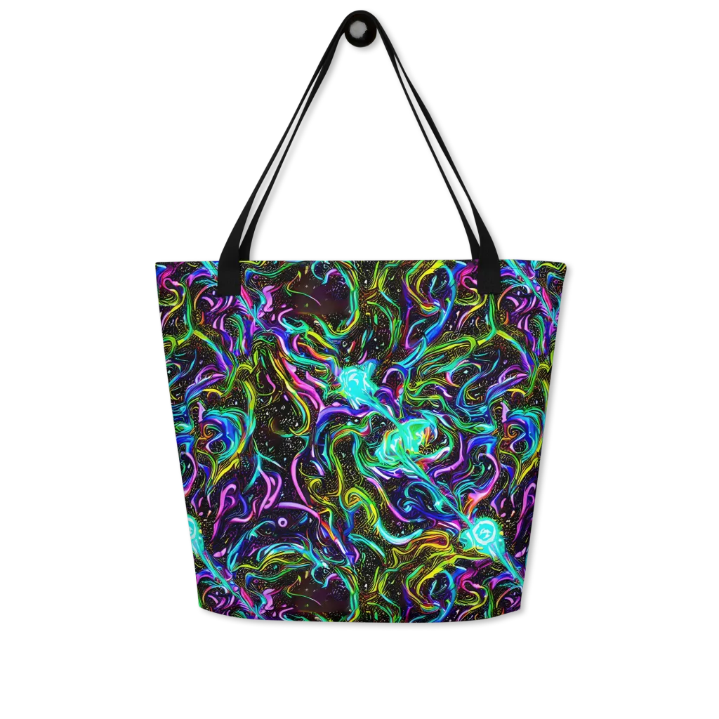 Aurora Static on Large Tote Bag W/ Pocket — Front