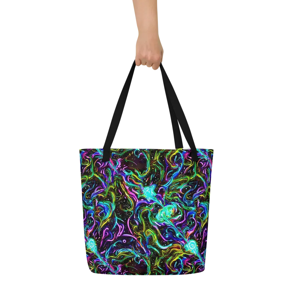 Aurora Static on Large Tote Bag W/ Pocket — Front