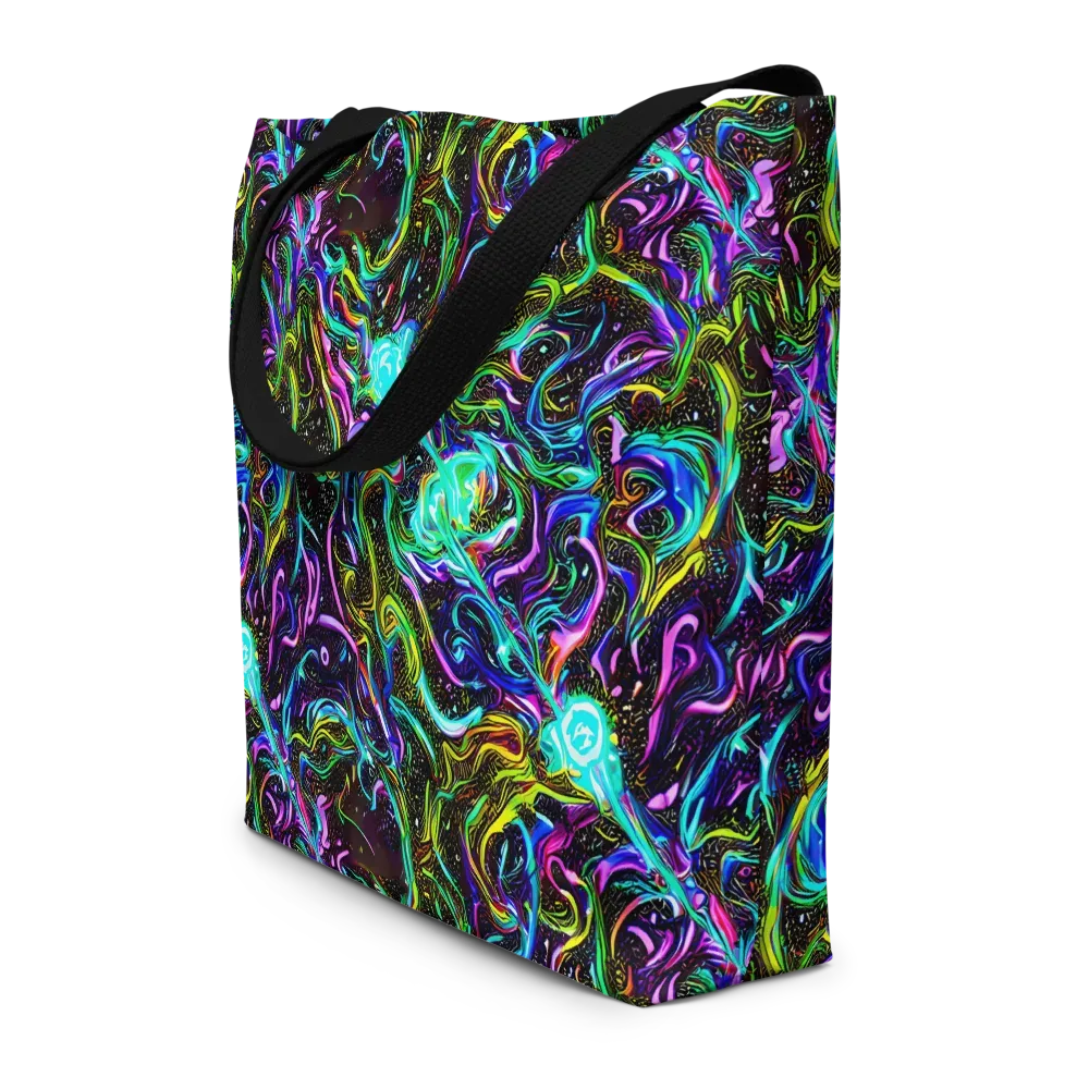 Aurora Static on Large Tote Bag W/ Pocket — Front