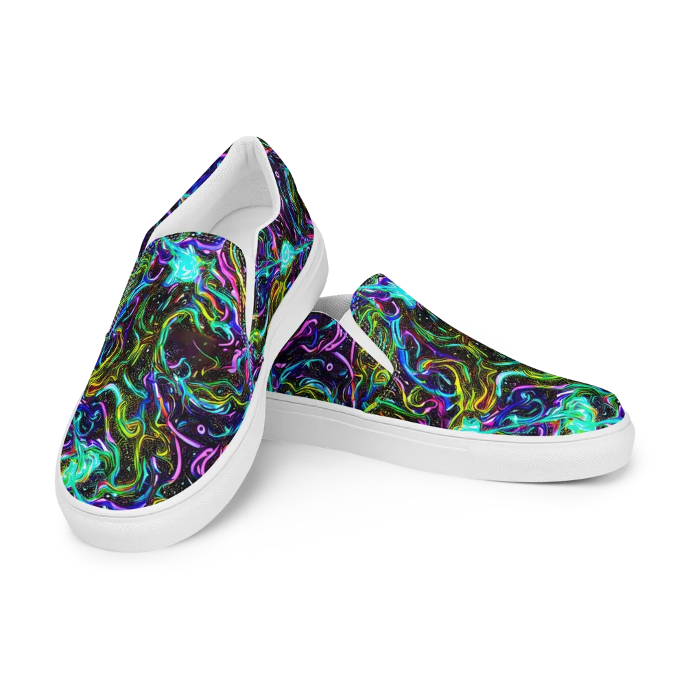 Aurora Static on Women's Slip-On Canvas Shoes — Left Front