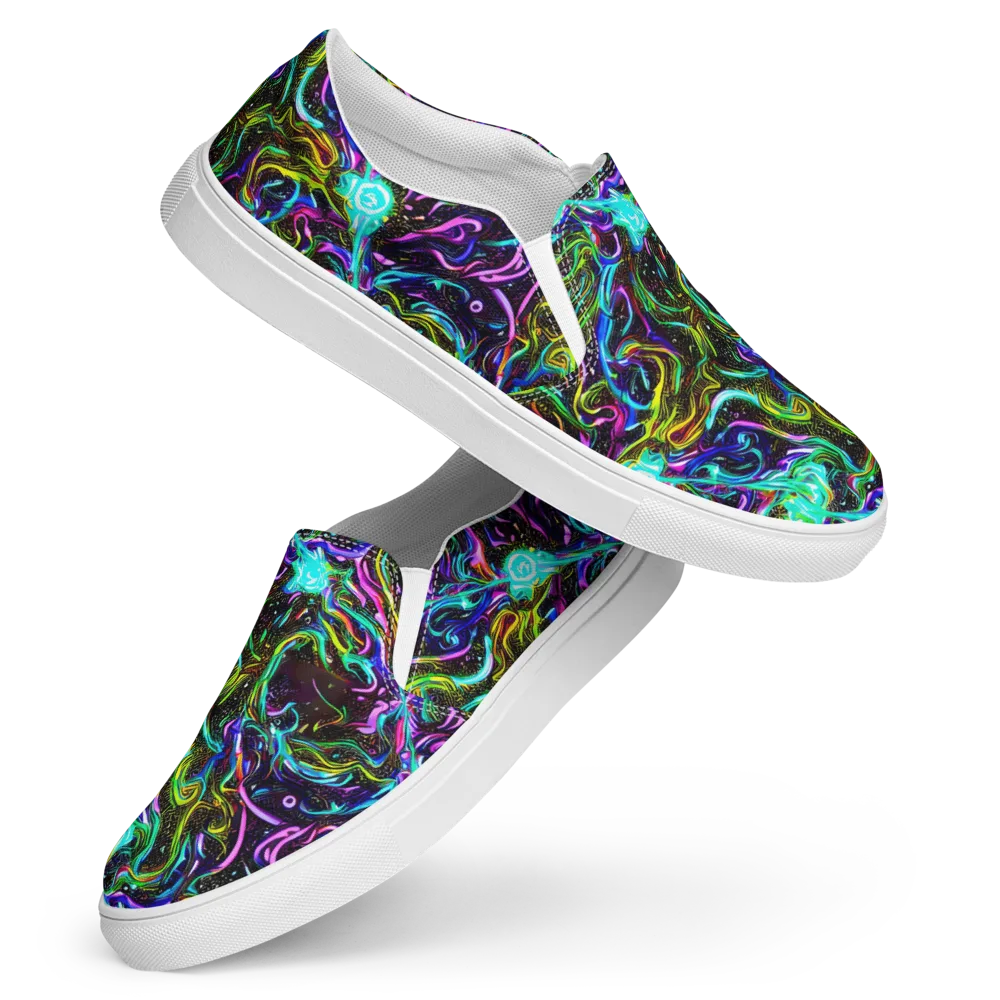 Aurora Static on Women's Slip-On Canvas Shoes — Front