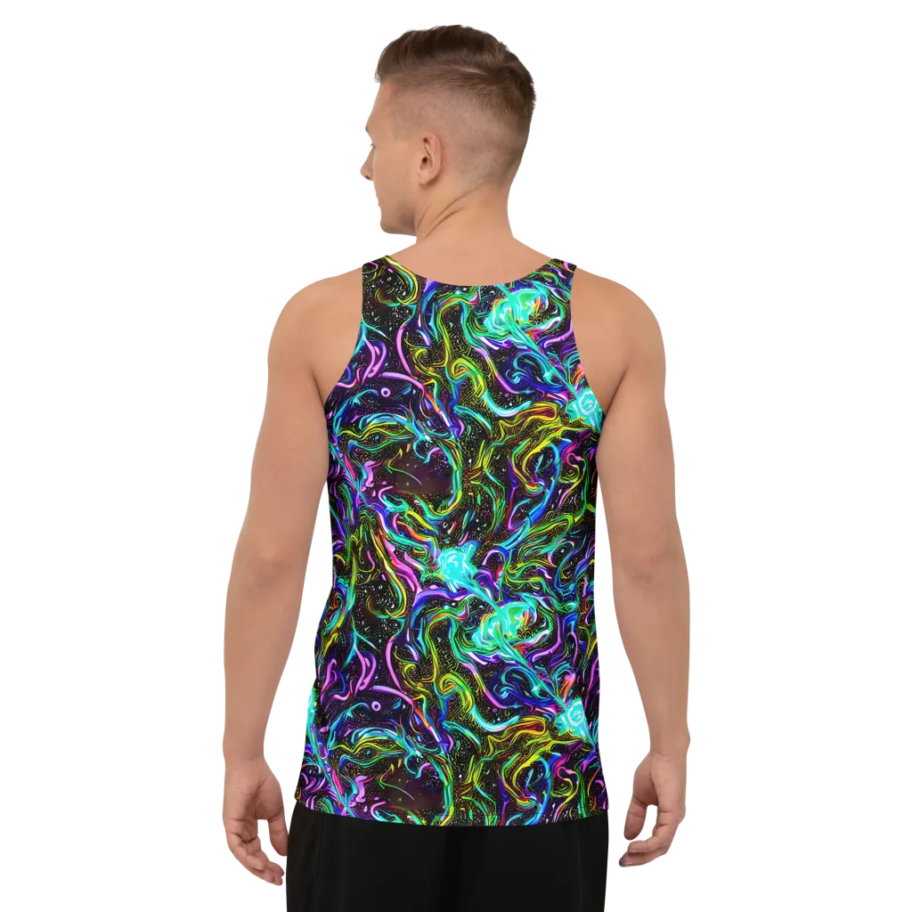 Aurora Static on Men's Tank Top — Back