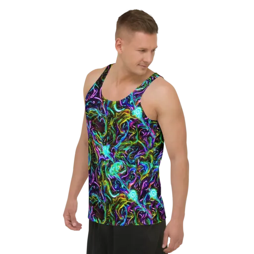 Aurora Static on a Men's Tank Top