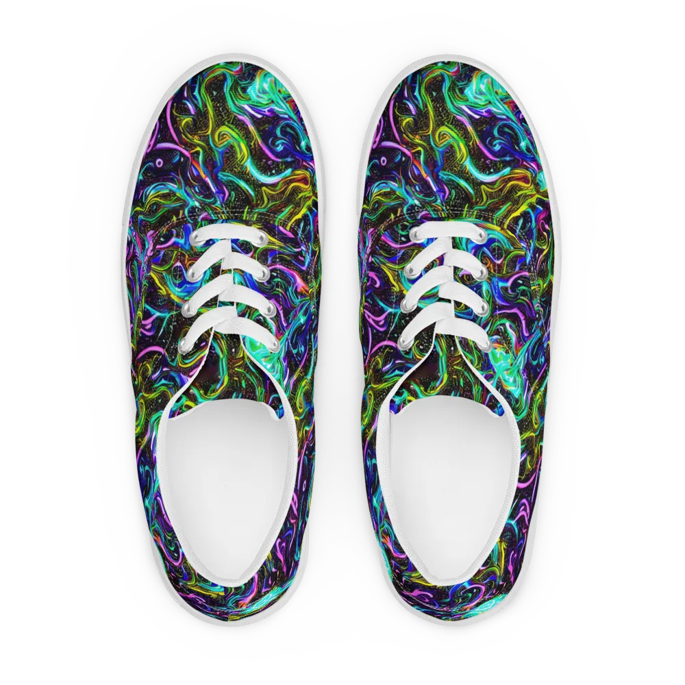 Aurora Static on Men's Lace-Up Canvas Shoes — Front
