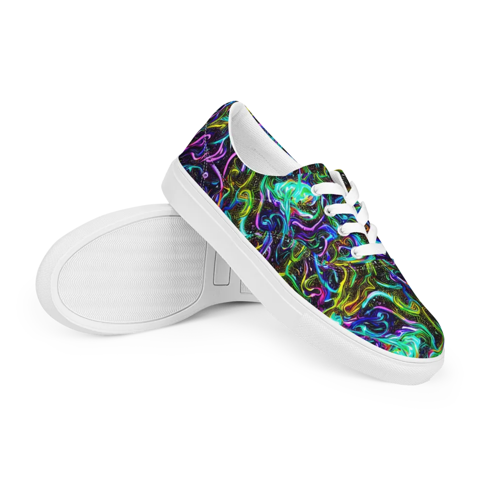 Aurora Static on Men's Lace-Up Canvas Shoes — Right Front