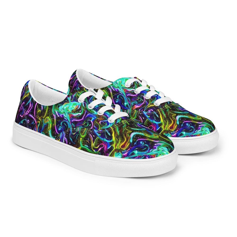 Aurora Static on Men's Lace-Up Canvas Shoes — Right Front