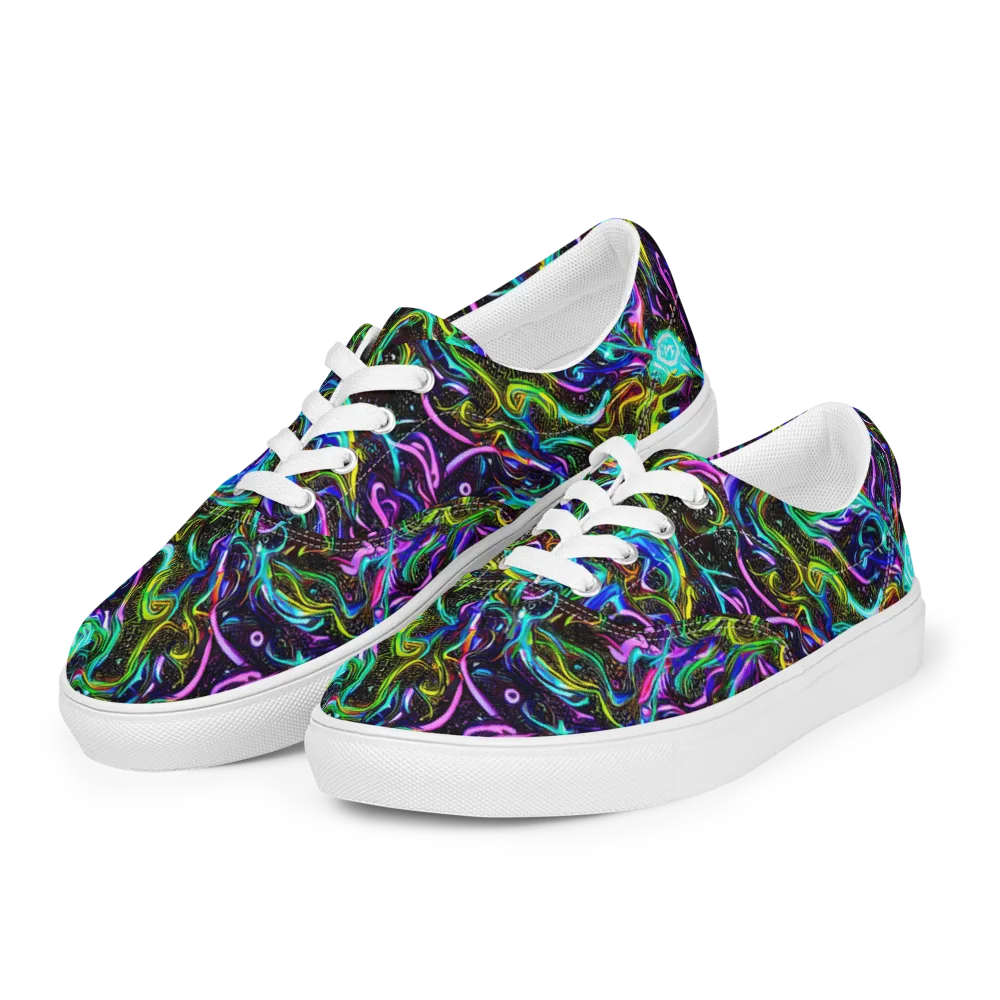 Aurora Static on Men's Lace-Up Canvas Shoes — Left Front
