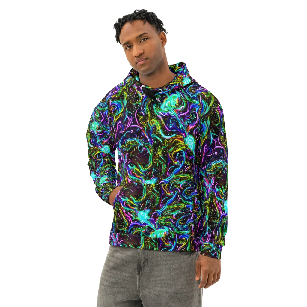 Aurora Static on Cotton Hoodie — Left Front