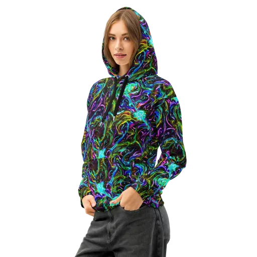 Aurora Static on a Cotton Hoodie