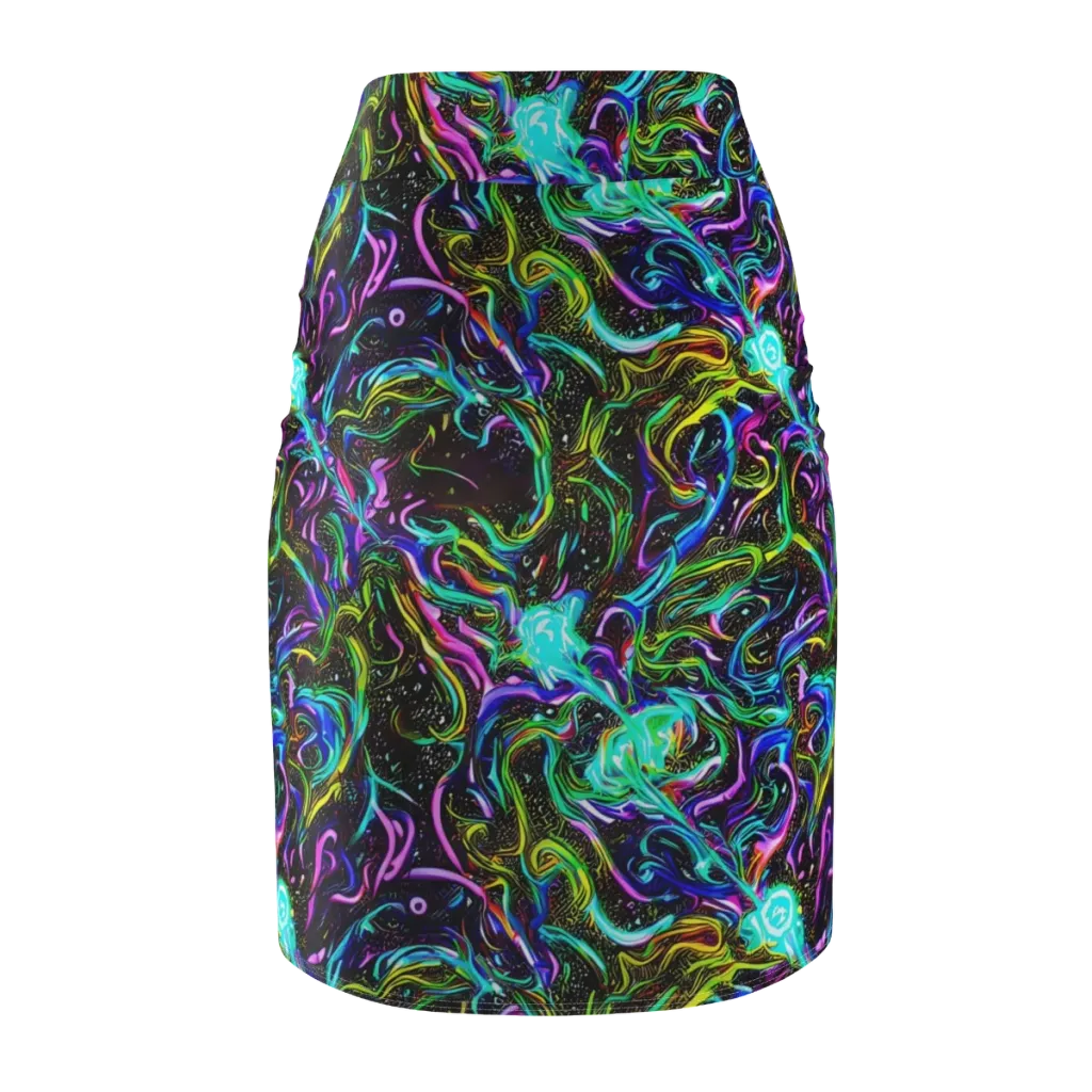 Aurora Static on Pencil Skirt — Back