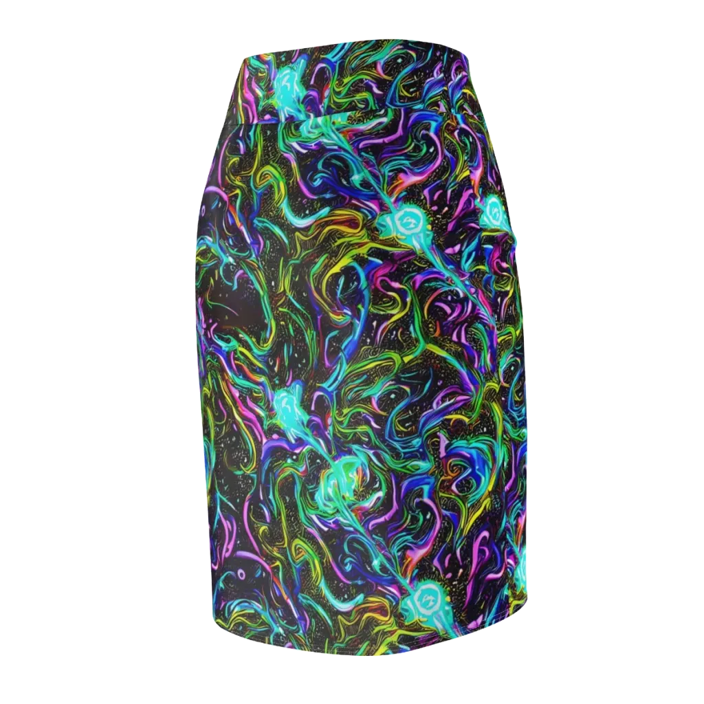 Aurora Static on Pencil Skirt — Back Side