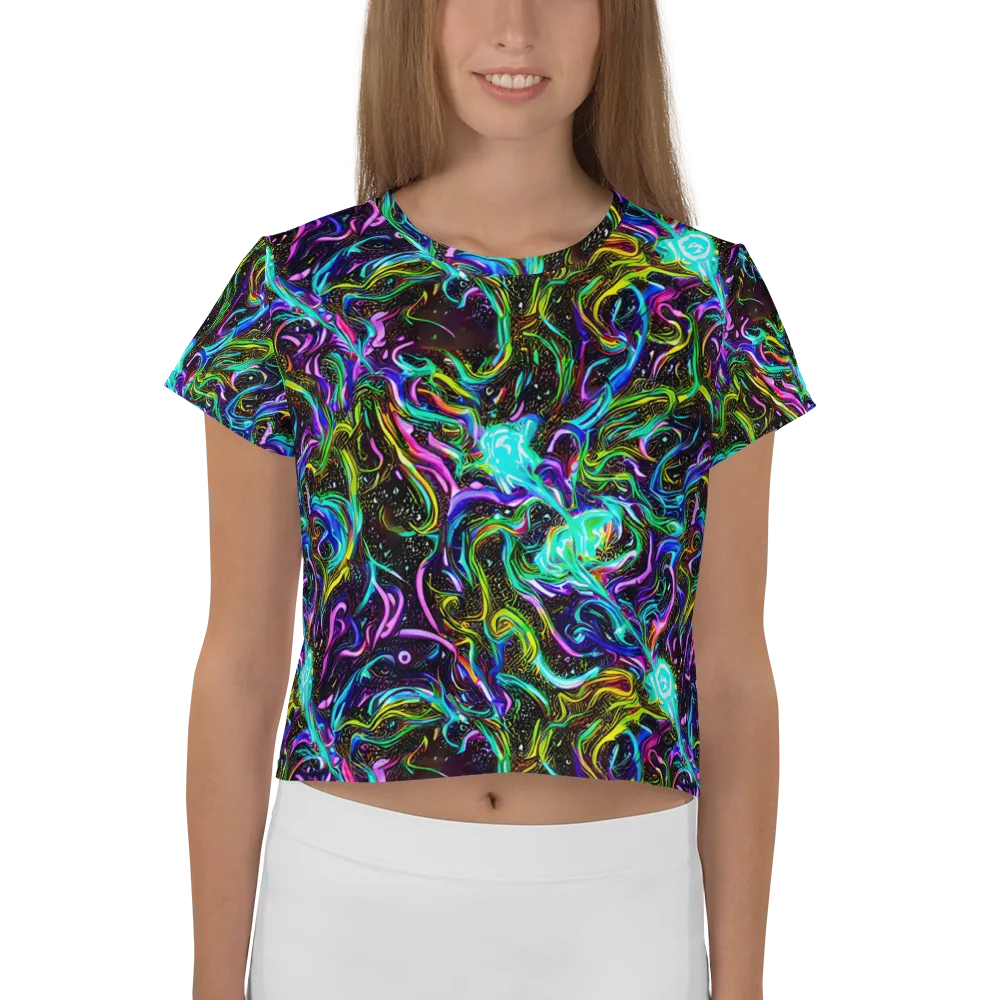 Aurora Static on Crop Tee — Front