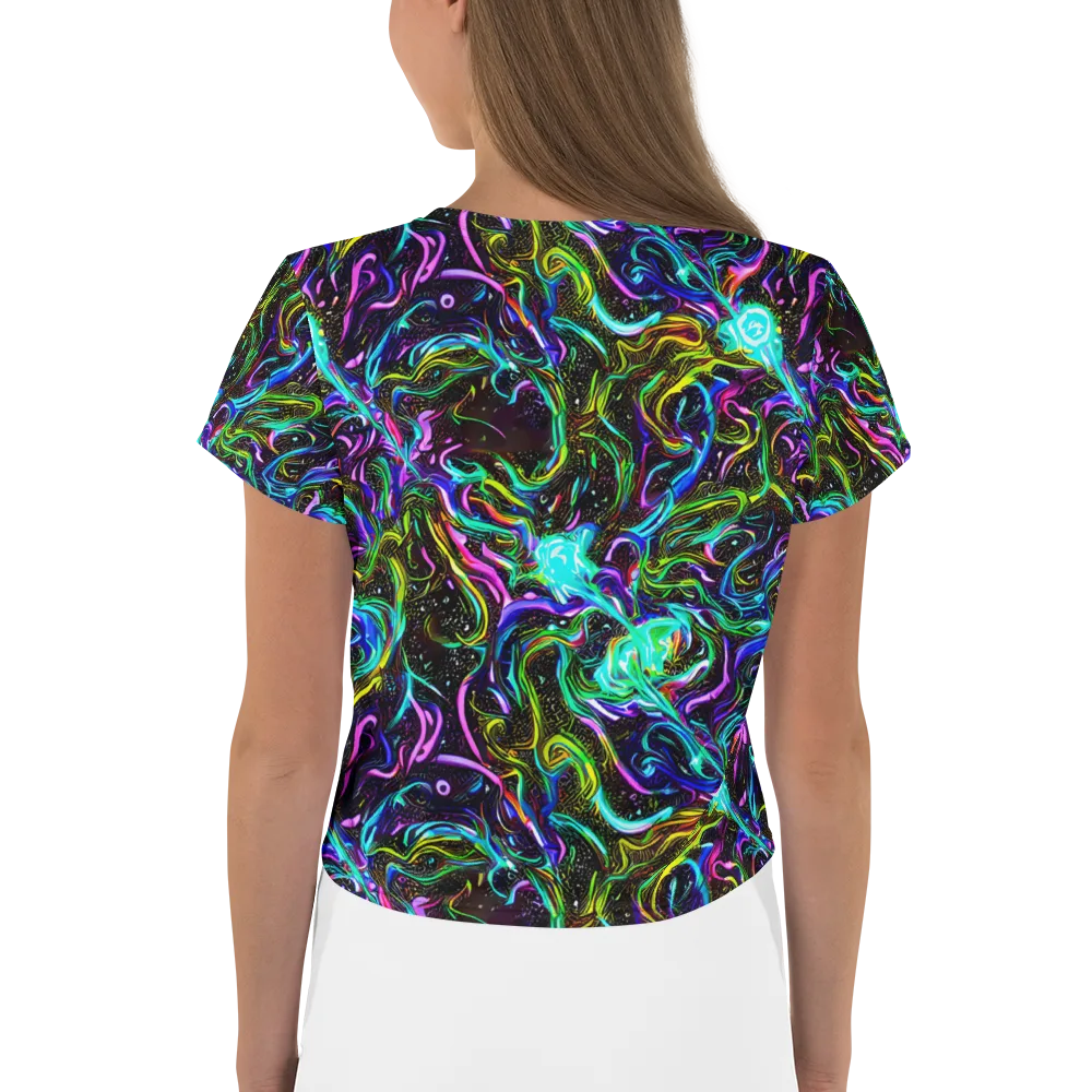 Aurora Static on Crop Tee — Back