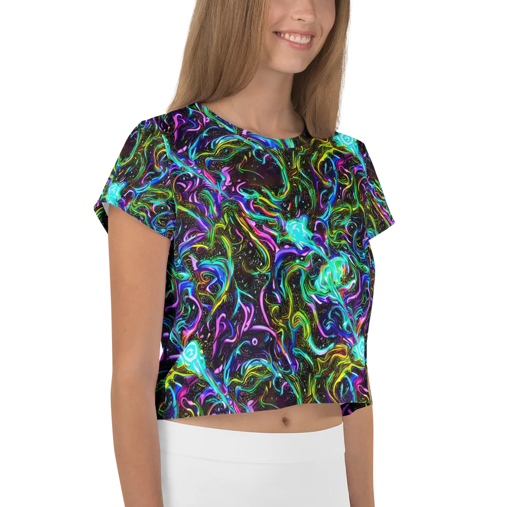 Aurora Static on Crop Tee — Right