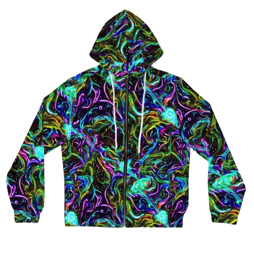 Aurora Static on a Women's Full-Zip Hoodie