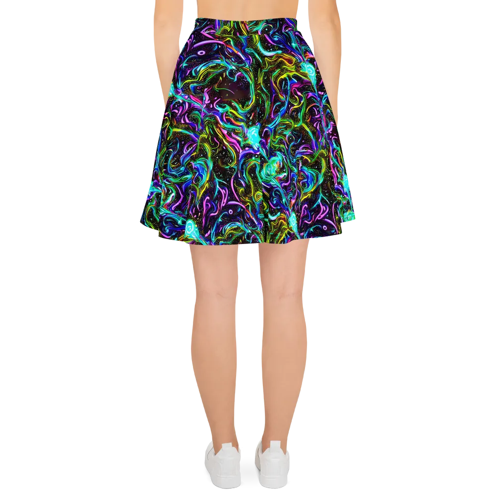 Aurora Static on Skater Skirt — Back