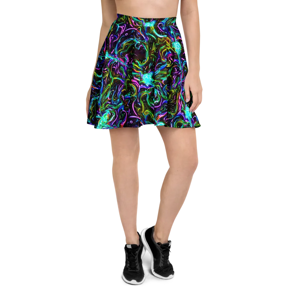 Aurora Static on Skater Skirt — Front