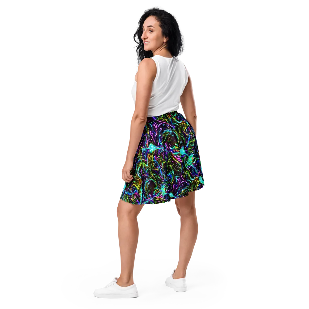 Aurora Static on Skater Skirt — Back