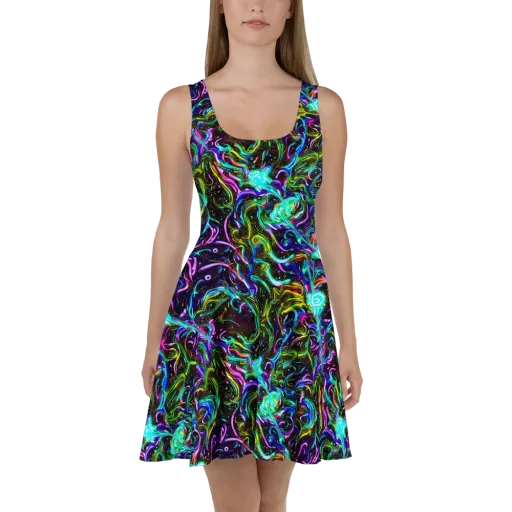 Aurora Static on a Skater Dress