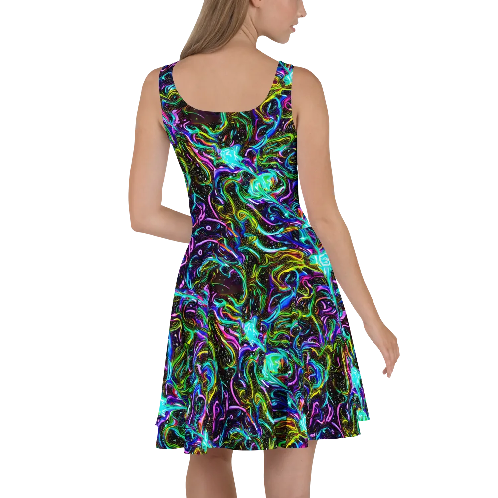 Aurora Static on Skater Dress — Back