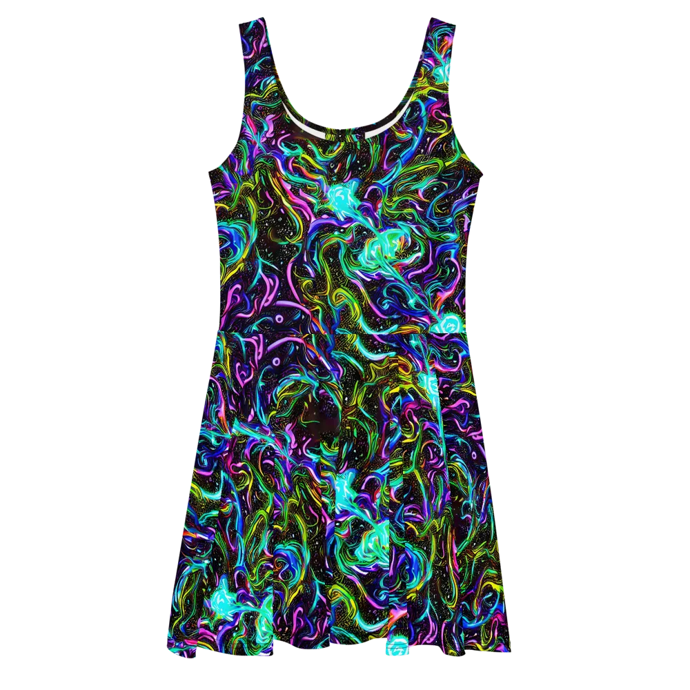Aurora Static on Skater Dress — Front