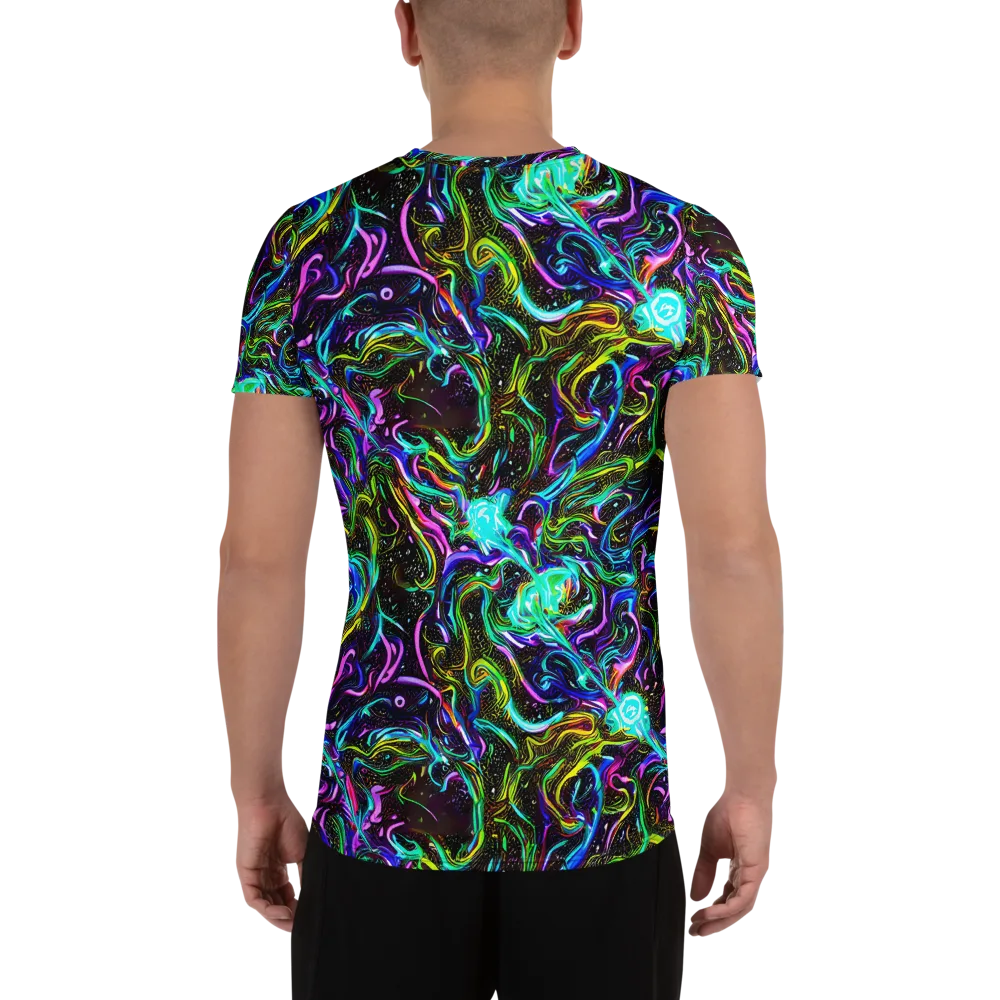 Aurora Static on Men's Athletic T-Shirt — Back