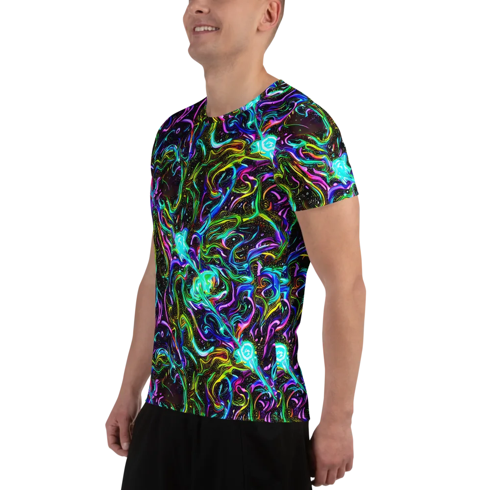 Aurora Static on Men's Athletic T-Shirt — Left
