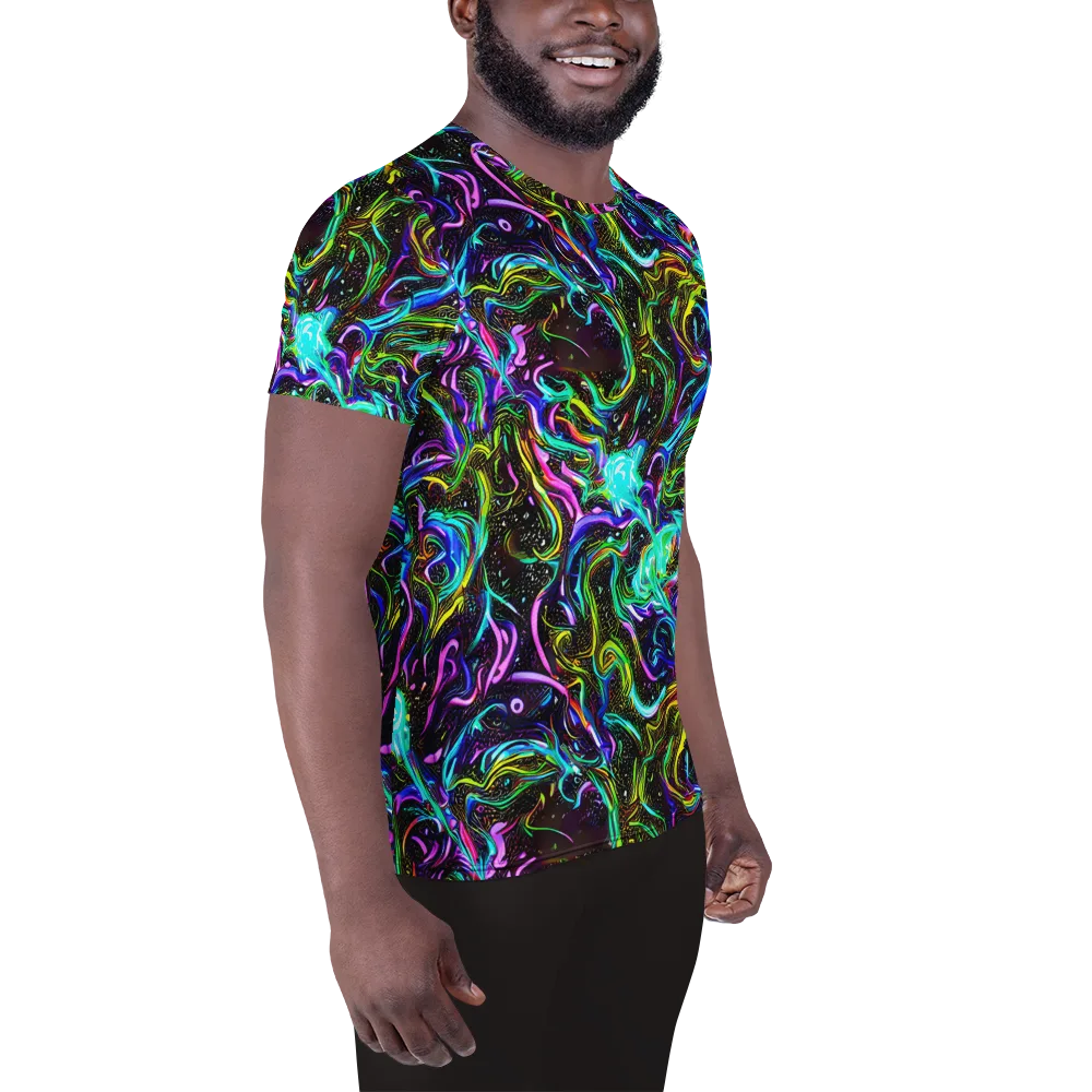 Aurora Static on Men's Athletic T-Shirt — Right