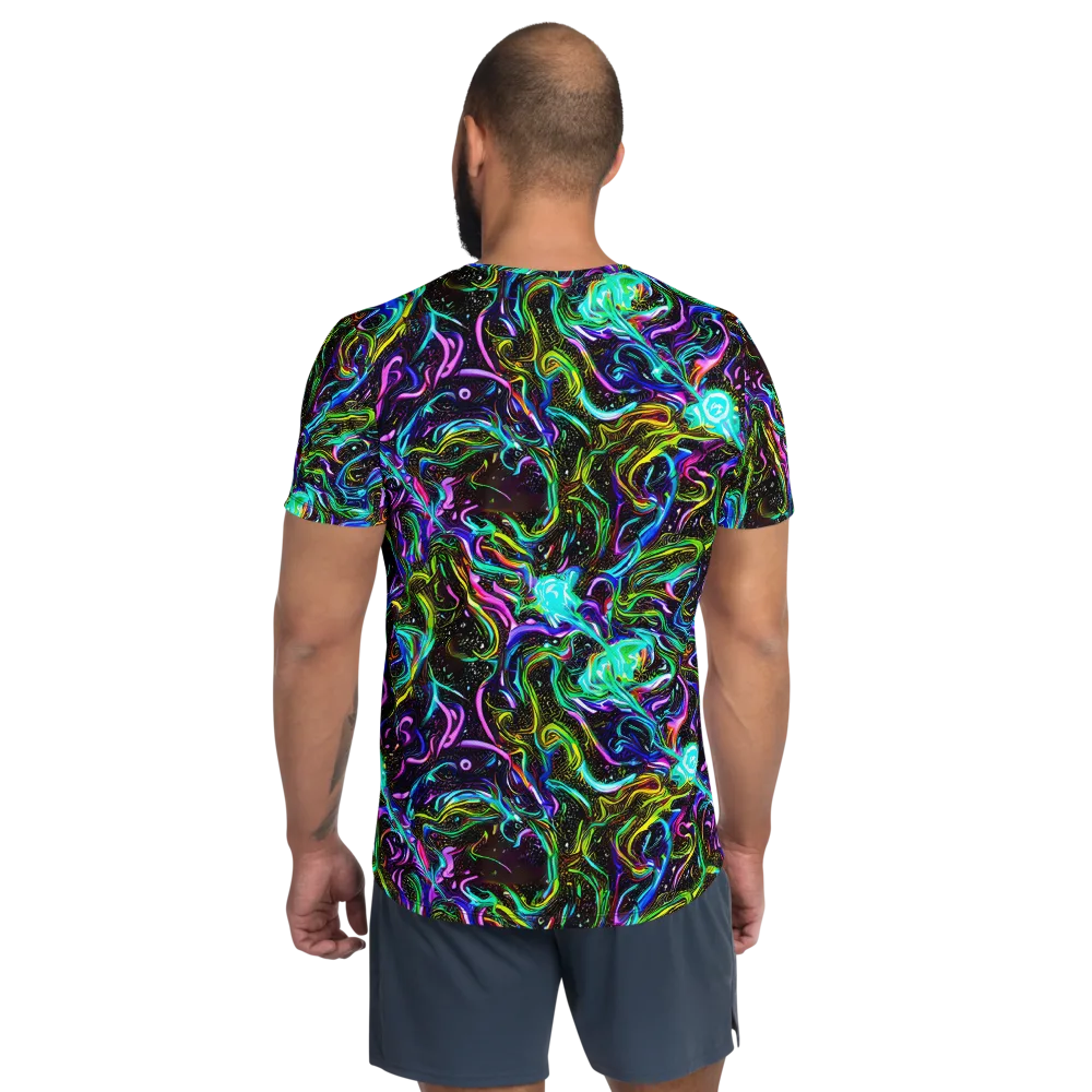Aurora Static on Men's Athletic T-Shirt — Back